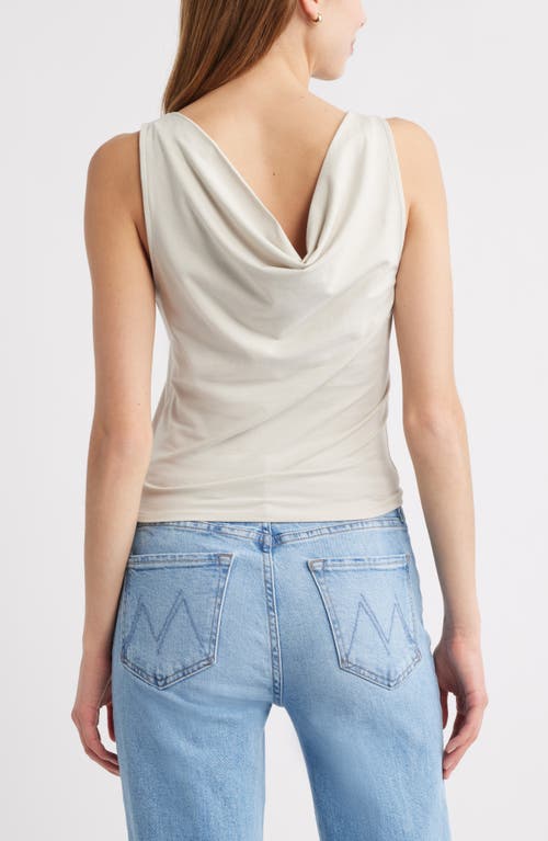 Open Edit Drape Back Sleeveless Top In Beige Pumice