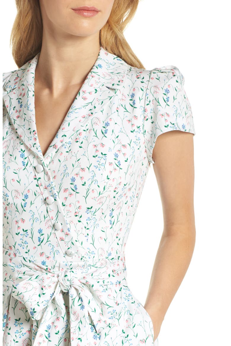 Anne Spring Sprig Print Wrap Style Dress, Alternate, color, PINK
