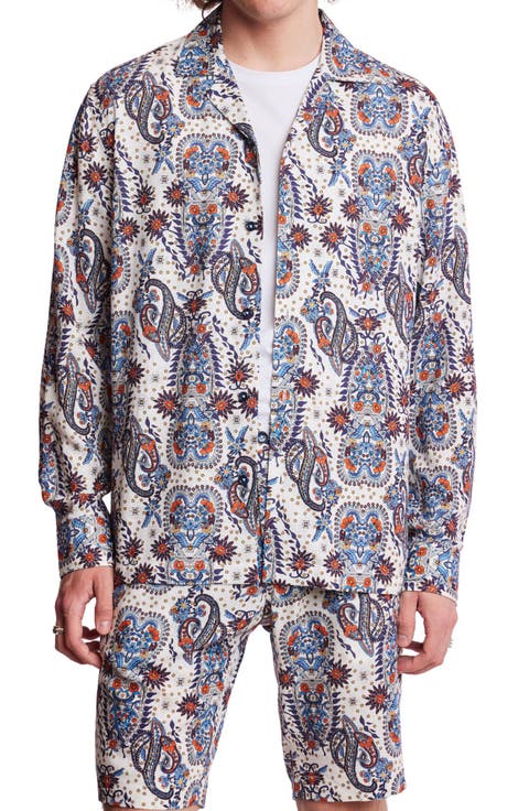 Trim Fit Long Sleeve Camp Shirt