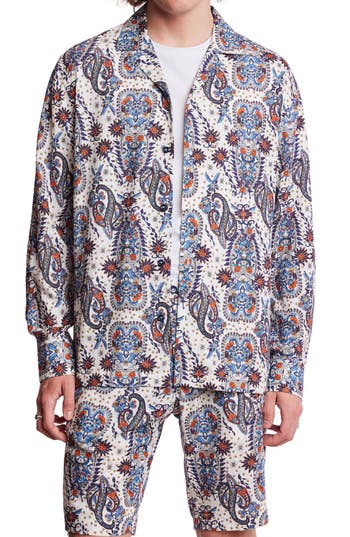 Paisley & Gray Trim Fit Long Sleeve Camp Shirt