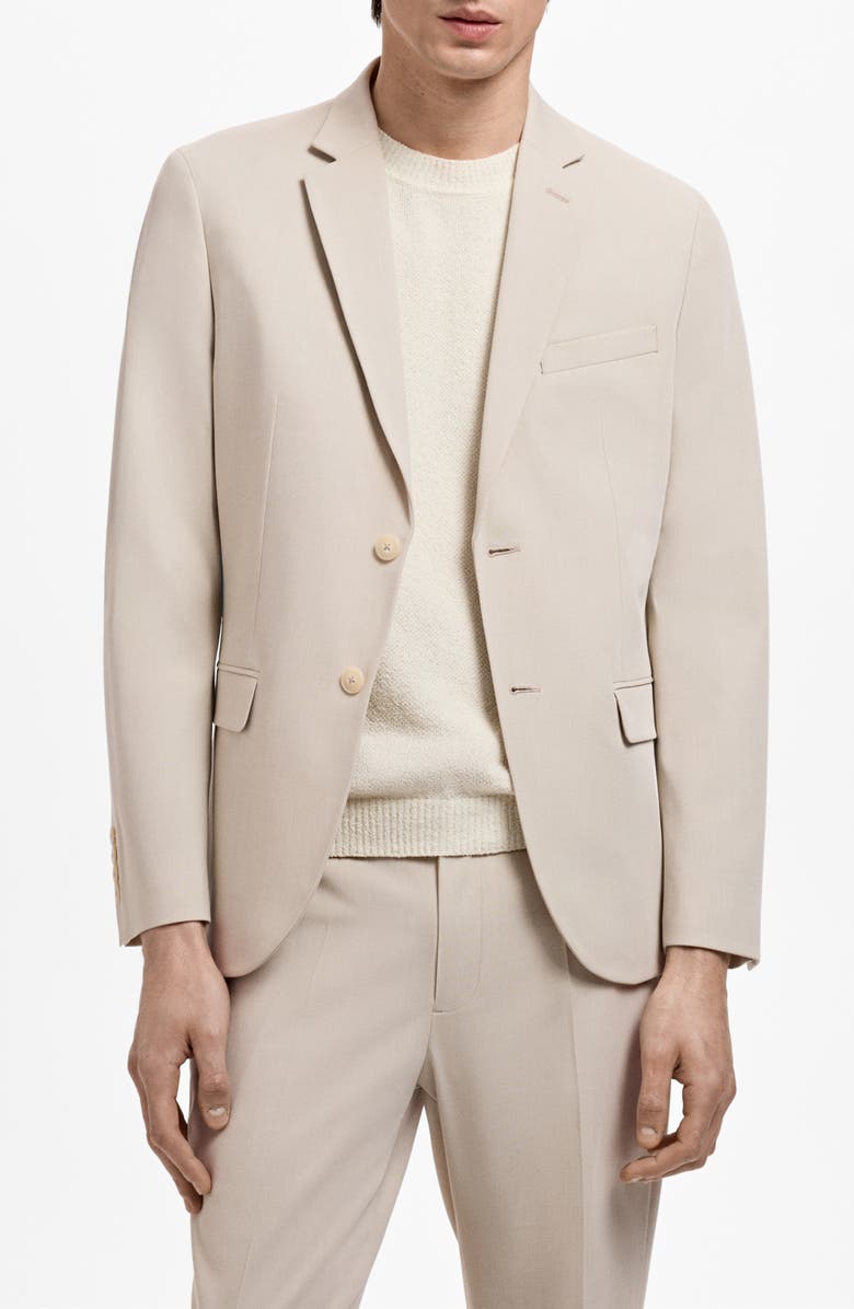 MANGO Slim Fit Suit Jacket, Main, color, Beige