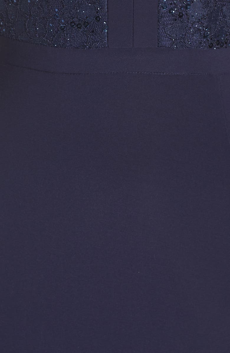 Morgan & Co. Lace & Jersey A-Line Gown, Alternate, color, 