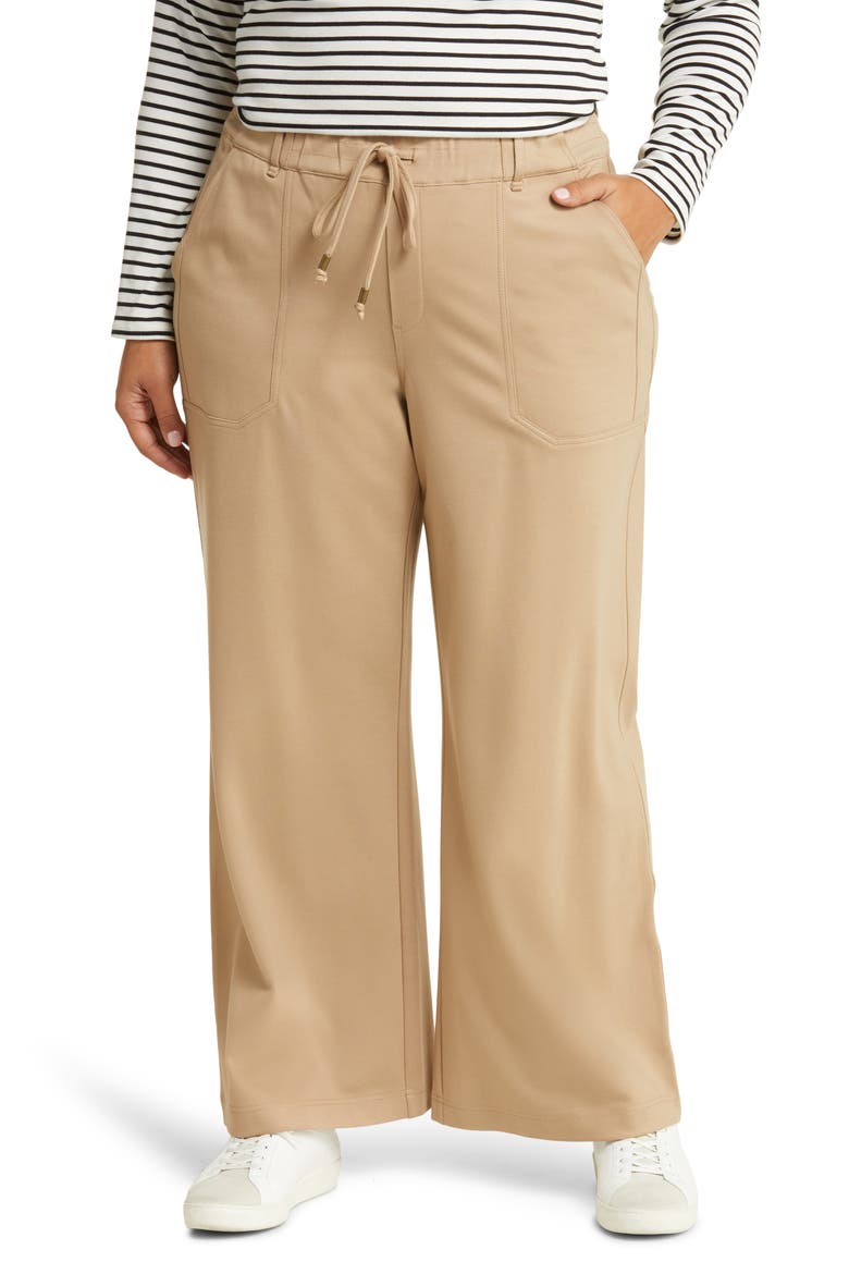 Leisure Drawstring Knit Pants, Main, color, TAVERTINE