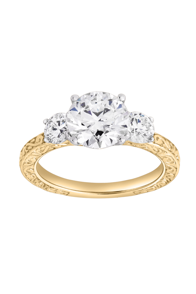 Ismere 14K Gold 2.65 Ct Round Lab Grown Diamond Engagement Ring, Main, color, 14K Yellow Gold