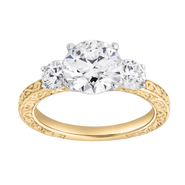 LuvMyJewelry Ismere 14K Gold 2.65 Ct Round Lab Grown Diamond Engagement Ring