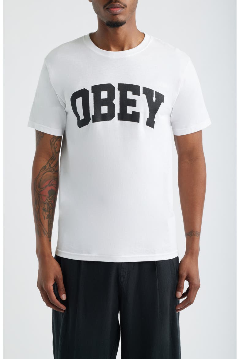 Collegiate Graphic T-Shirt, Main, color, WHITE