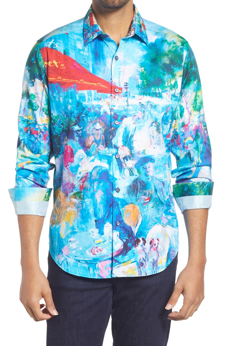 Robert Graham x LeRoy Neiman Print Button-Up Shirt, Main, color, 