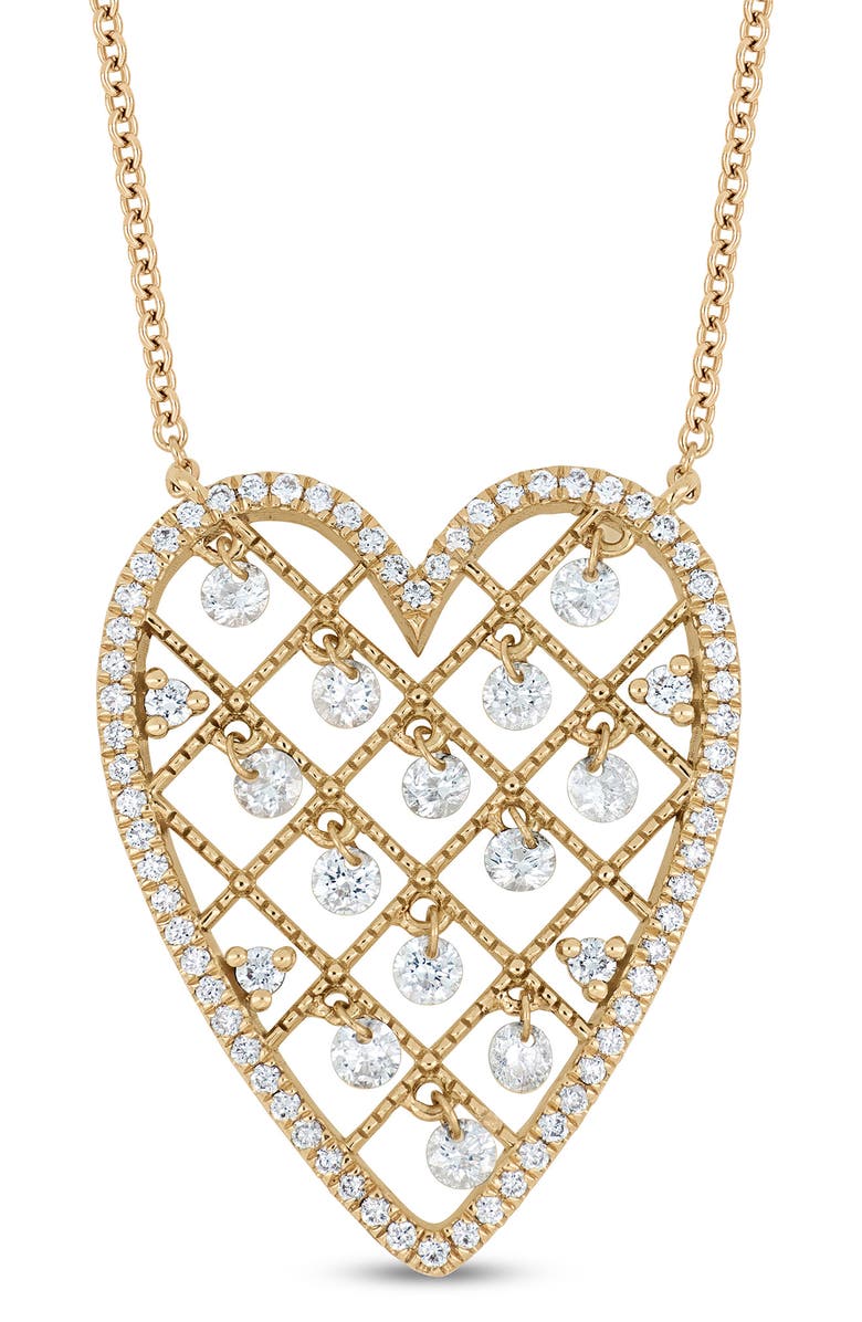 Bony Levy 18K Gold Audrey Diamond Heart Pendant Necklace, Alternate, color, 18Ky Gold
