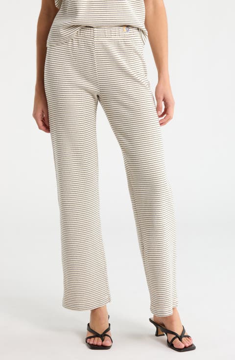 The Quickie Greaser Stripe Ankle Wide Leg Knit Pants