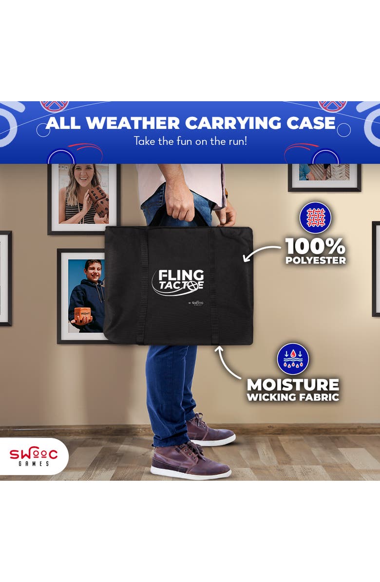 Swooc Games Fling Tac Toe (9ft x 9ft) Giant Tic Tac Toe Game, Alternate, color, Red, Blue