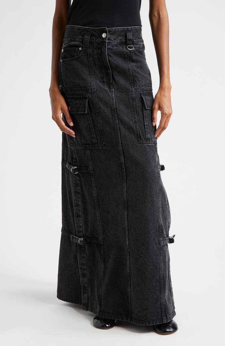 3.1 Phillip Lim Utility Denim Maxi Skirt, Main, color, Washed Black