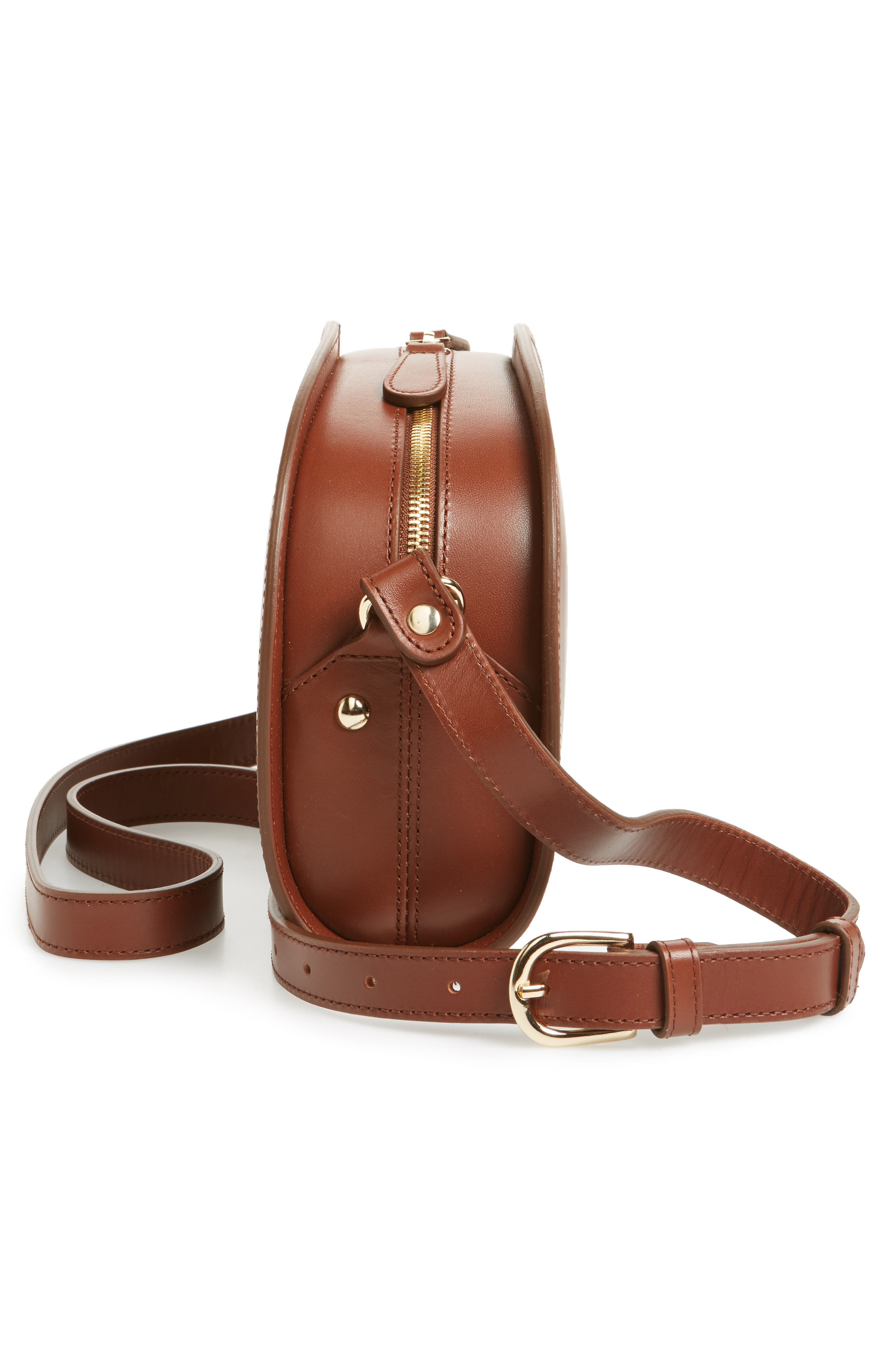 A.P.C. Sac Demi Lune Leather Crossbody Bag, Alternate, color, 