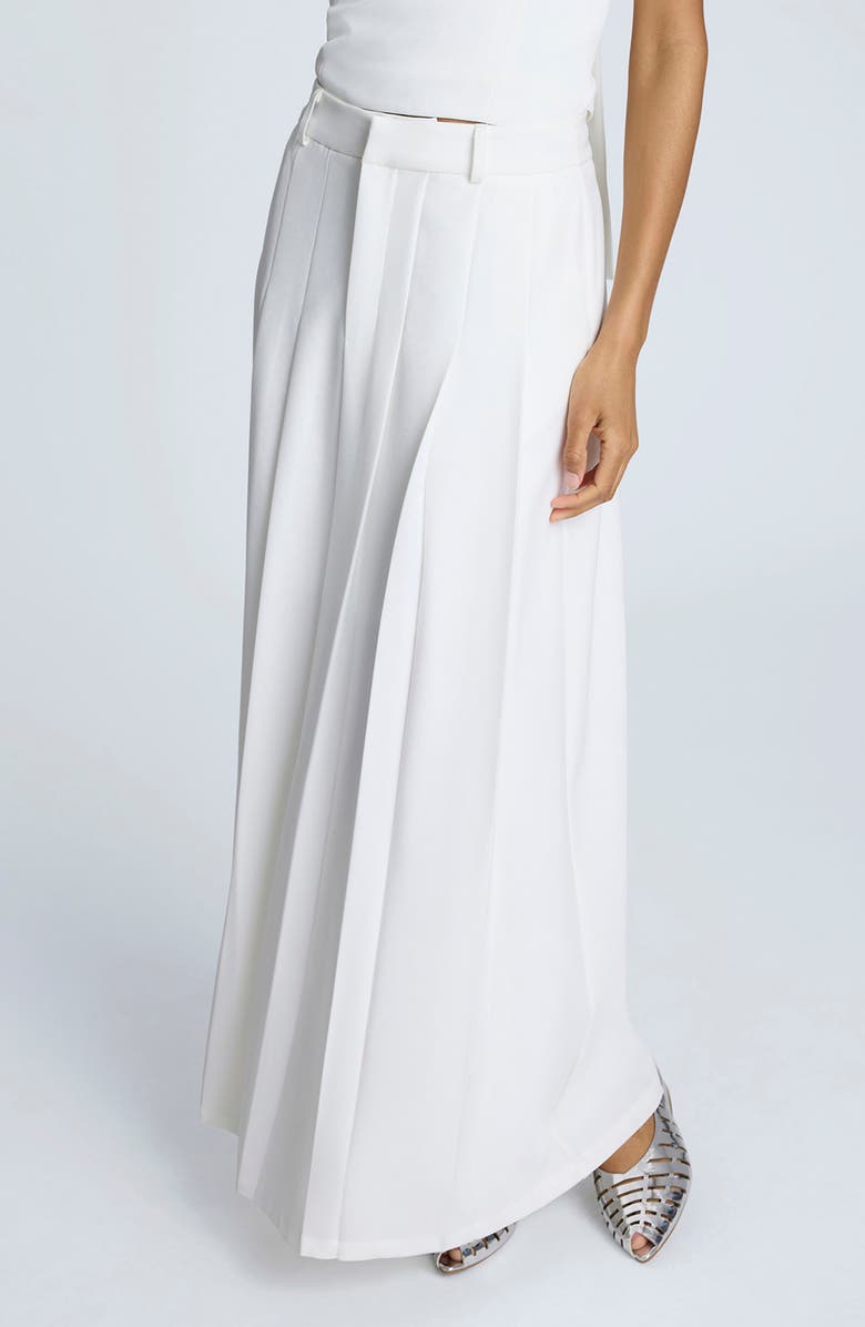 Kenneth Cole Pleated Maxi Skirt, Alternate, color, Pure White