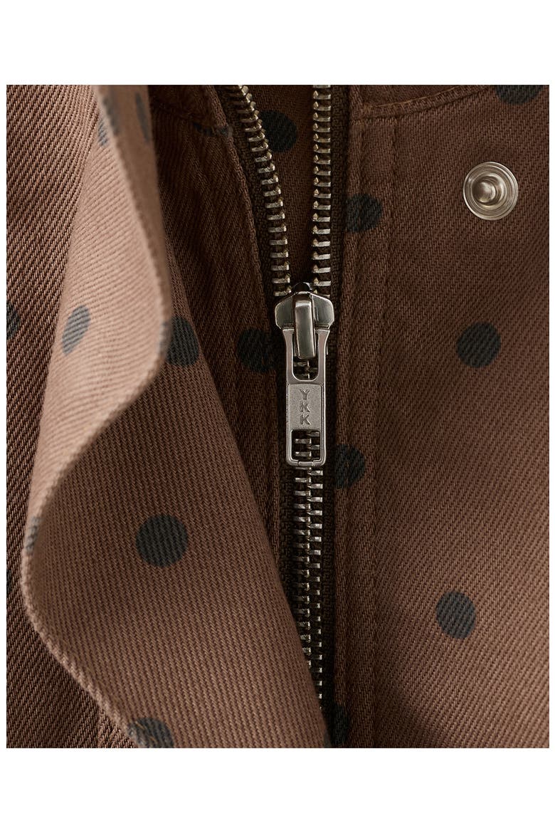 Cazadora Dot Print Denim Bomber Jacket, Alternate, color, CHOCOLATE
