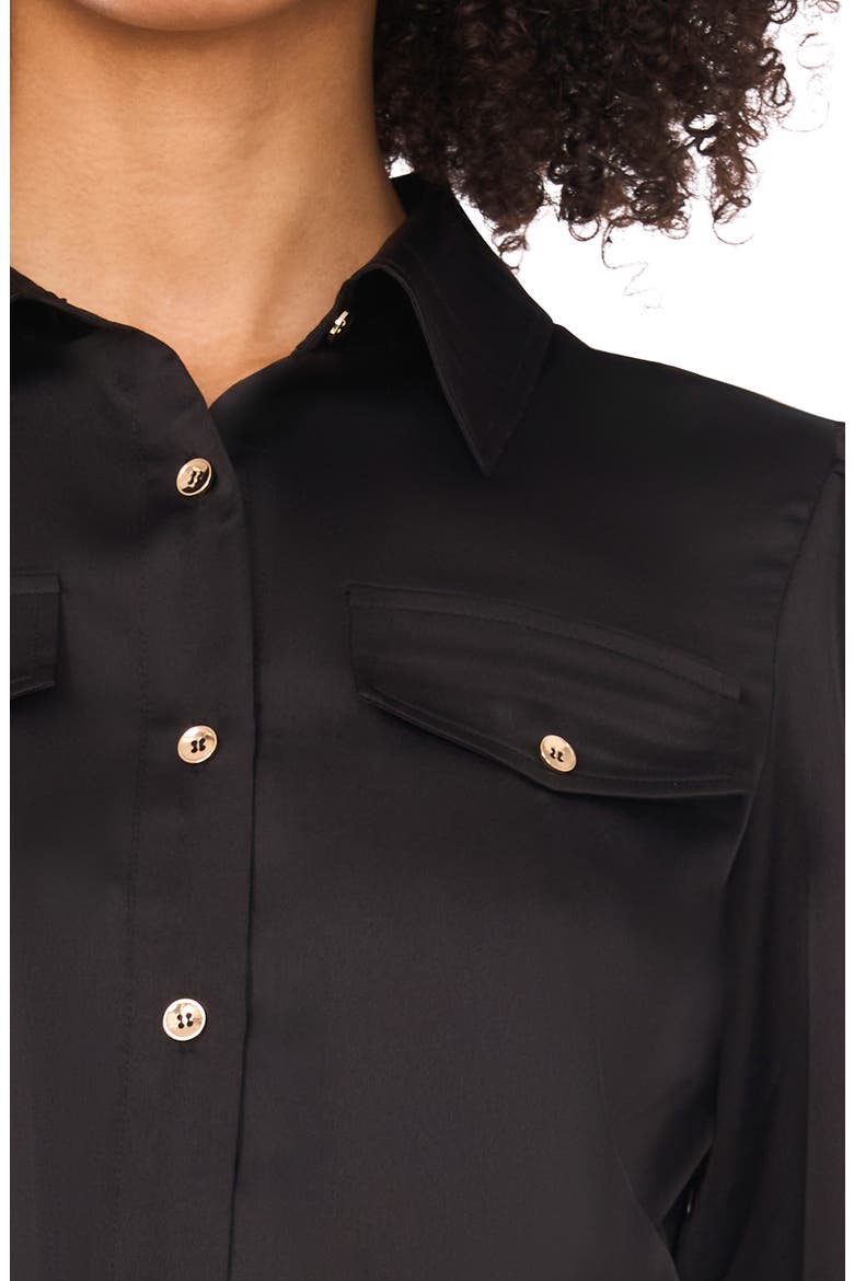 Isabelle Long Sleeve Belted Shirtdress, Alternate, color, RICH BLACK