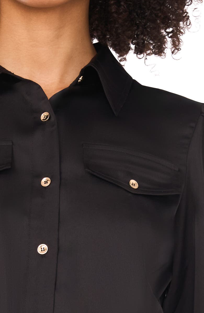 Ted Baker Isabelle Long Sleeve Belted Shirtdress, Alternate, color, Rich Black