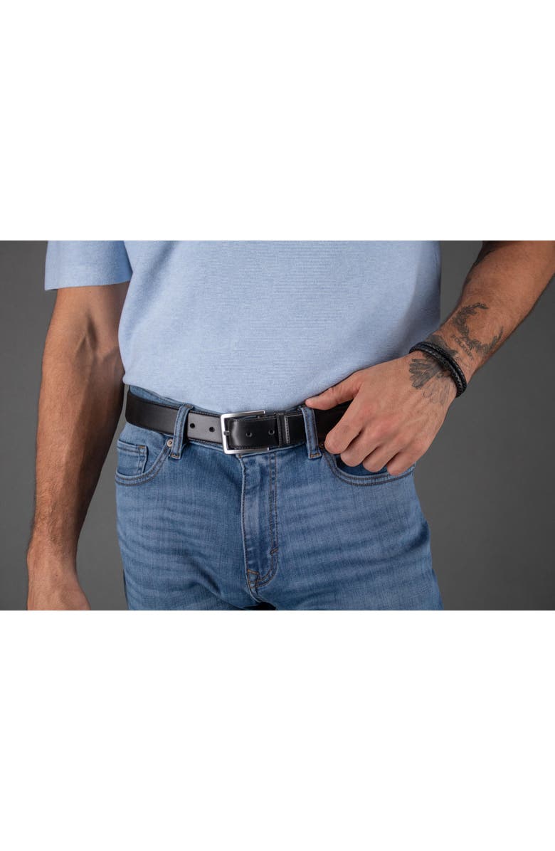 Trafalgar Orion Smooth Calfskin 35mm Dress Belt, Alternate, color, Black