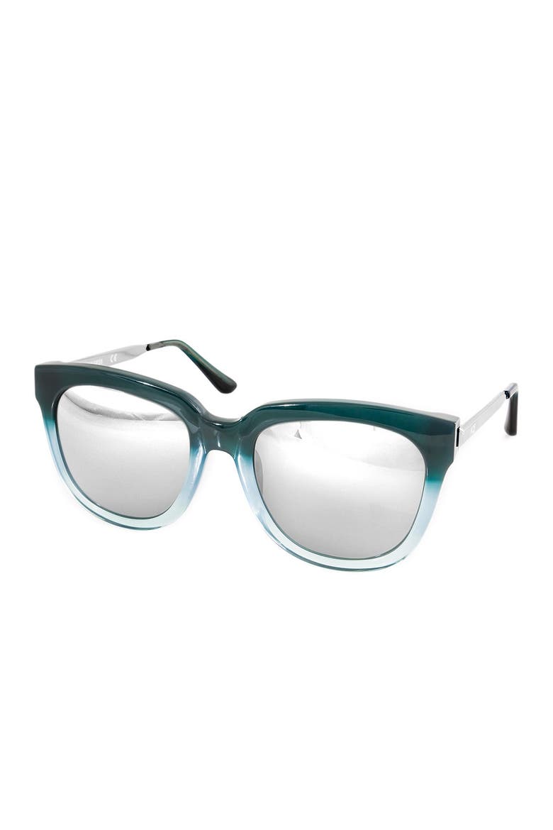 Piper 55mm Square Sunglasses, Main, color, AQUA/TEAL