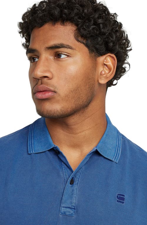 G-star Dunda Slim Fit Overdye Piqué Polo In Pilot Gd