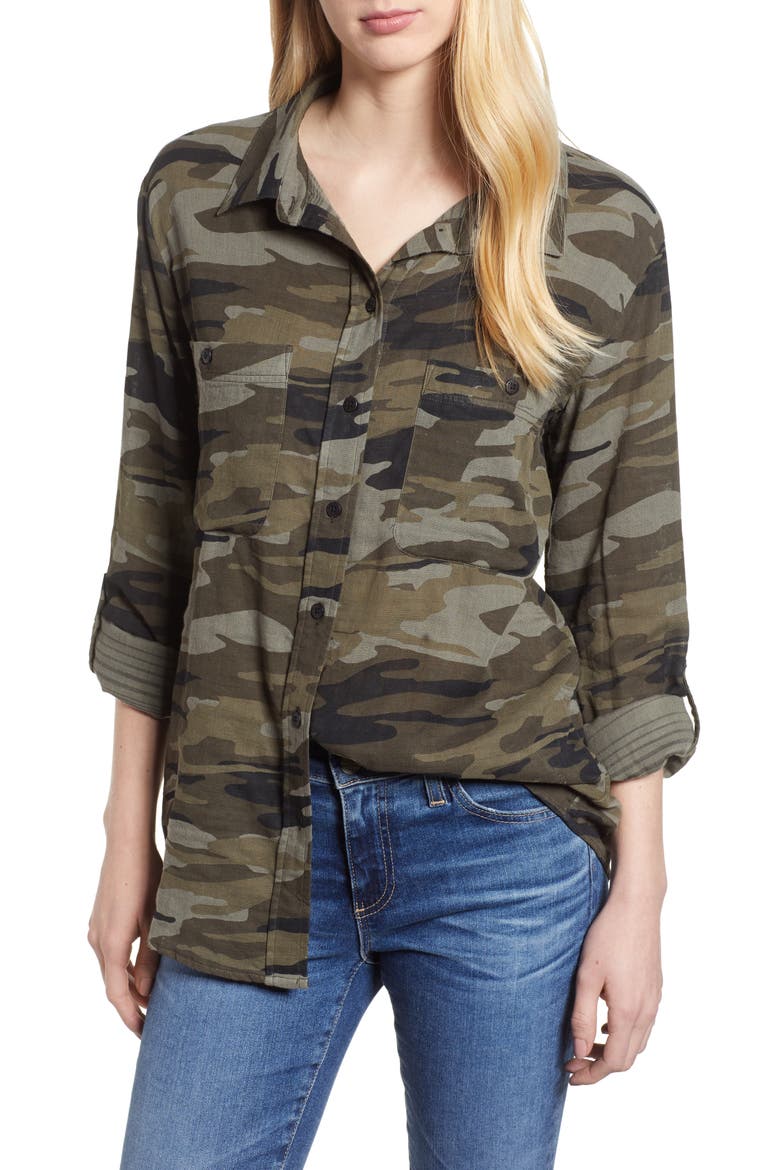 Steady Boyfriend Camo Shirt, Main, color, GARDEN CAMO
