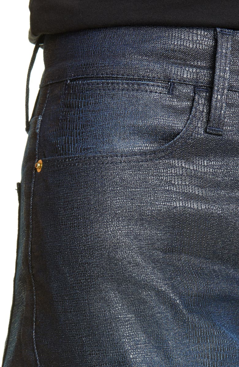 FRAME Le High Lizard Coated Straight Leg Jeans, Alternate, color,