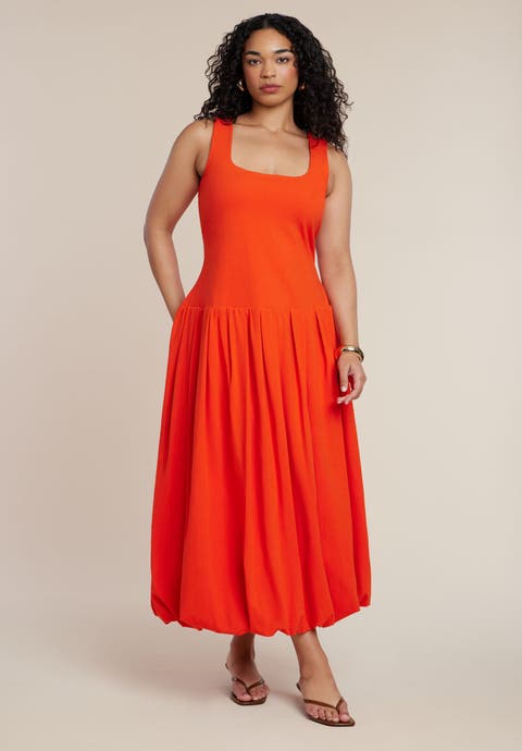 Drop-Waist Bubble Maxi Dress (Plus)