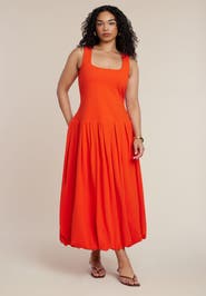 ELOQUII Drop-Waist Bubble Maxi Dress