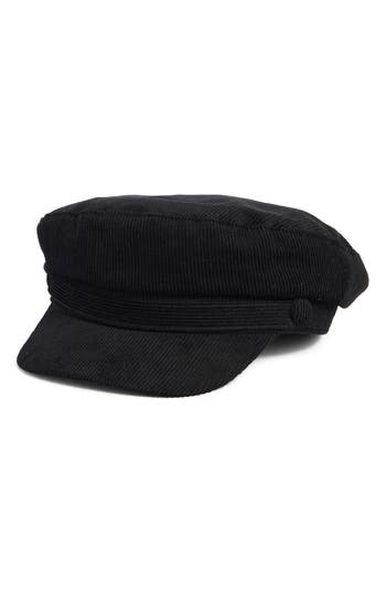 Melrose And Market Corduroy Newsboy Cap In Black
