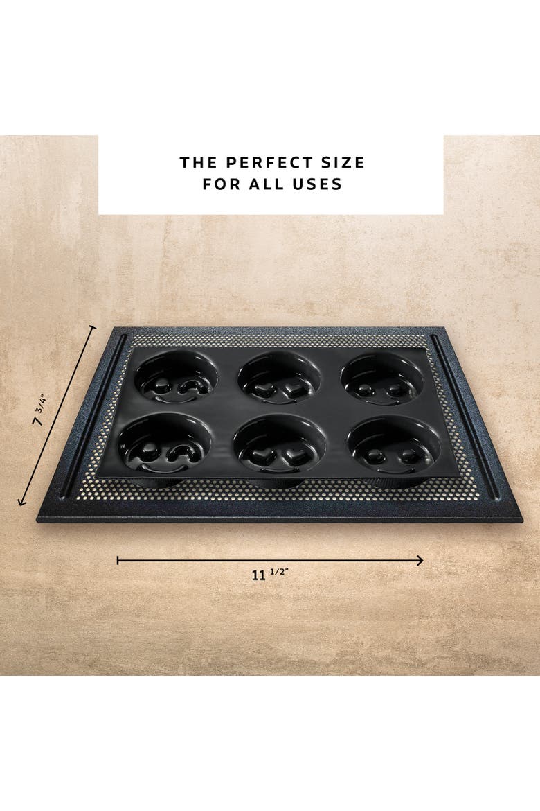 Flexipan 6 Smiley Emojis Premium Silicone Baking Pan, Alternate, color, Black