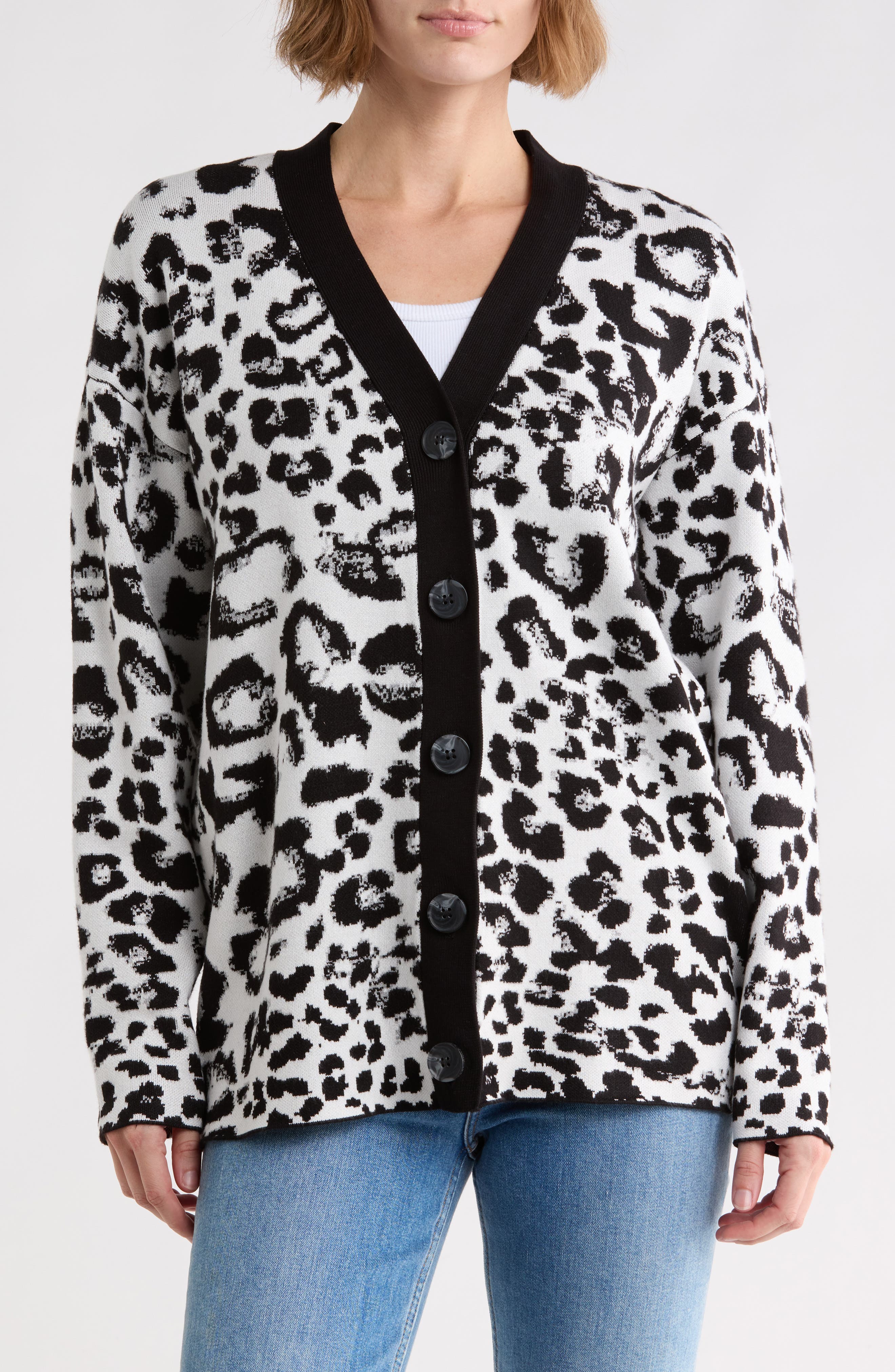 Leopard Jacquard Cardigan