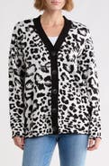 DKNY Leopard Jacquard Cardigan