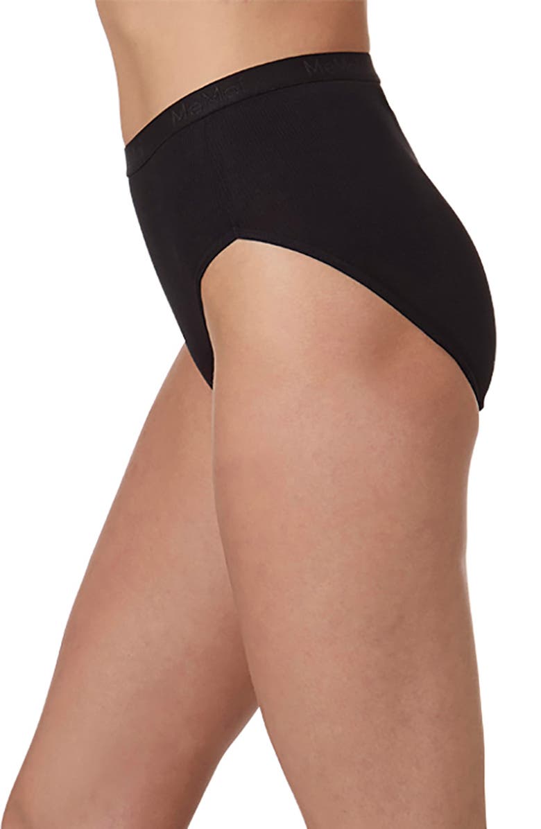 MeMoi Seamless Rib 3-Pack Briefs, Alternate, color, Black