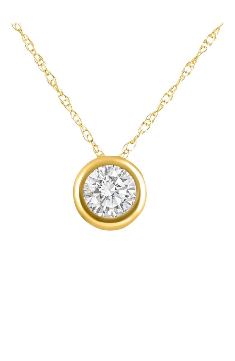 Bliss Diamond 1/2Ct Diamond Bezel Pendant Solitaire Necklace 14k Gold Lab Grown, Main, color, 14K Yellow Gold