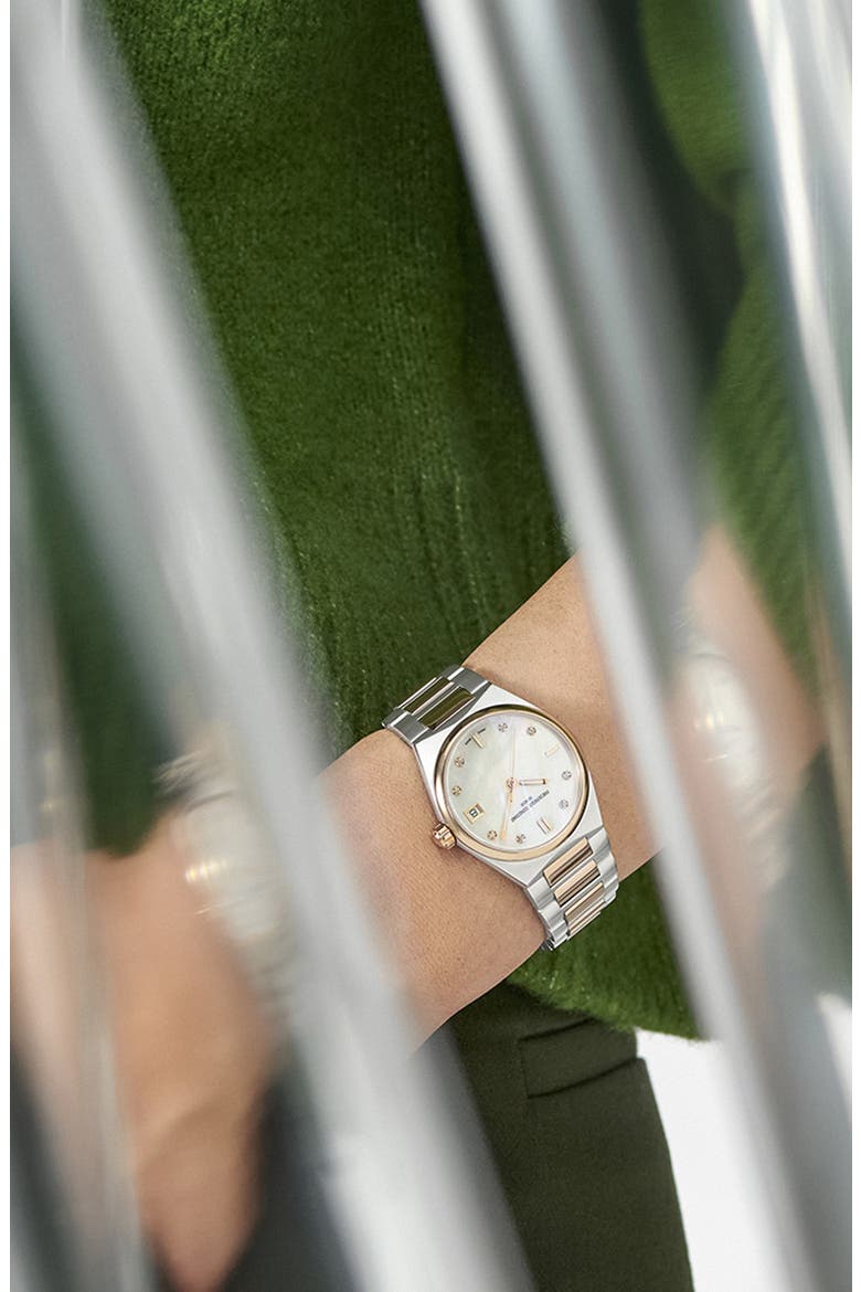Highlife Diamond & Mother-of-Pearl Two-Tone Bracelet Watch, 31mm, Alternate, color, TWO-TONE/ PEARL