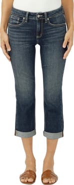 Silver Jeans Co. Suki Americana Curvy Mid Rise Capri Jeans