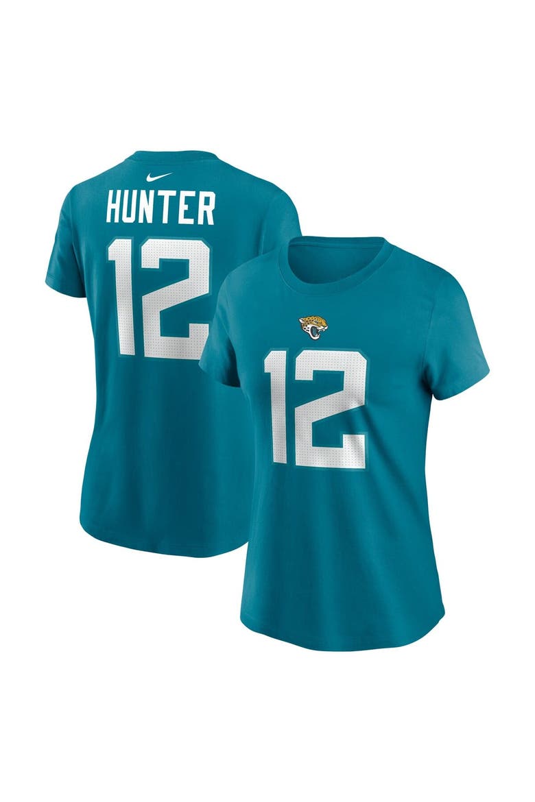 Women's Nike Travis Hunter Teal Jacksonville Jaguars 2025 NFL Draft First Round Pick Name & Number T-Shirt, Main, color, Teal