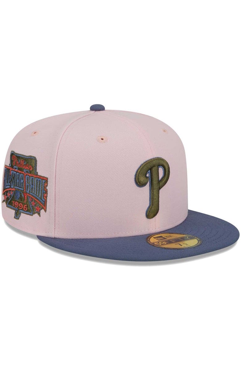 New Era Men's New Era Pink/Blue Philadelphia Phillies  Olive Undervisor 59FIFTY Fitted Hat, Main, color, 