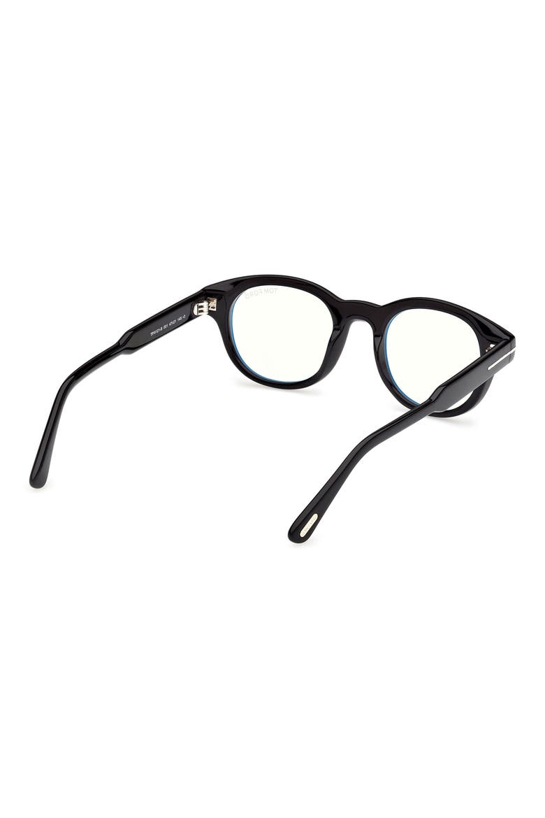 47mm Round Optical Glasses, Alternate, color, SHINY BLACK / T LOGO