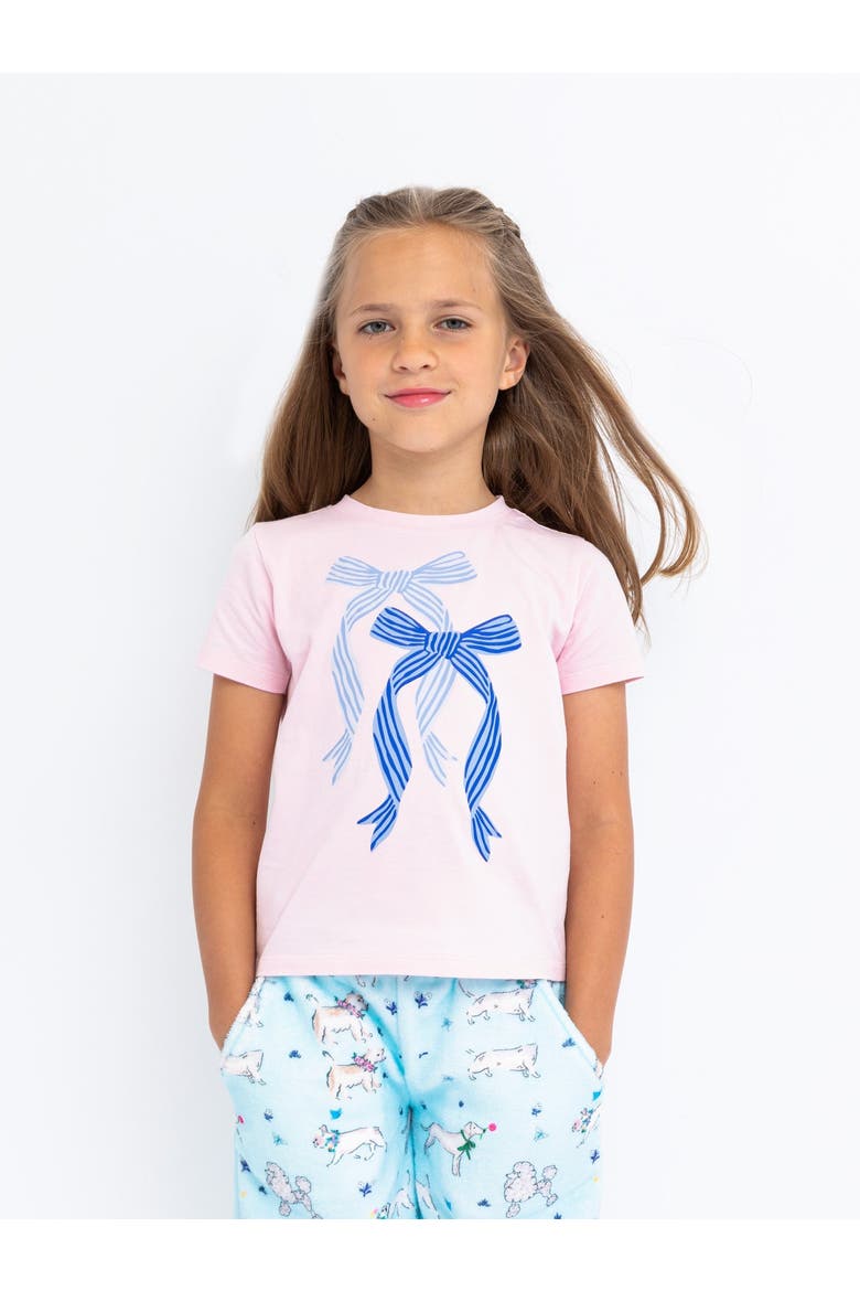 Bow Print Short Sleeve T-Shirt, Main, color, Light Pink
