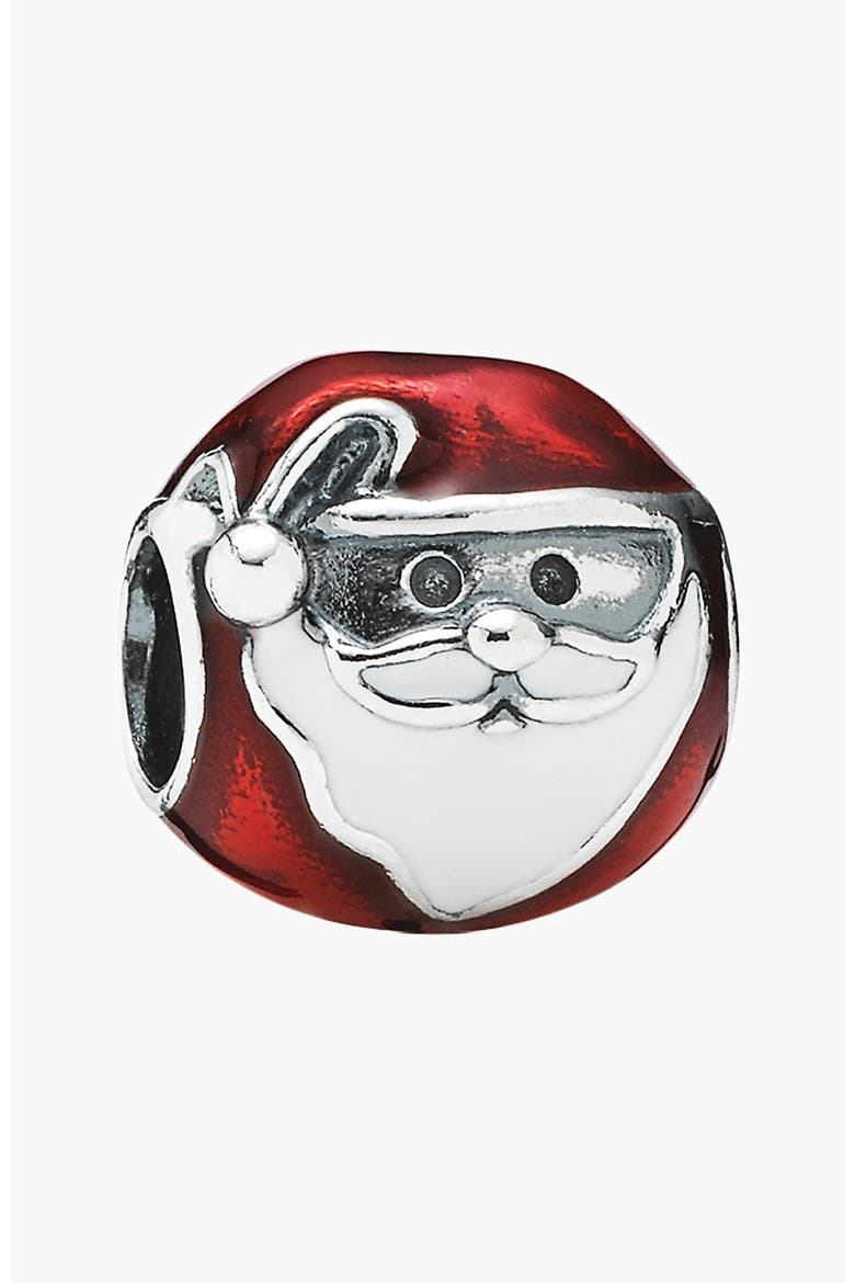 'Jolly Santa' Charm, Main, color, SILVER/ RED