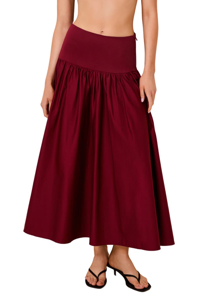 Magnolia Midi Skirt, Main, color, SANGRIA