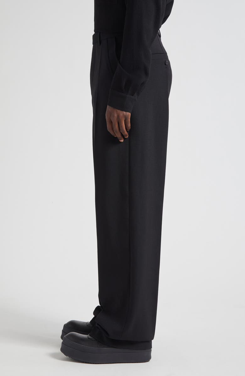 Rick Owens Tailored Geth Wide Leg Virgin Wool Pants, Alternate, color, Black