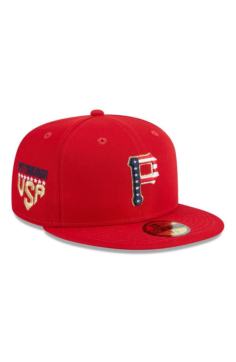 New Era Men's New Era Red Pittsburgh Pirates 2023 Fourth of July 59FIFTY Fitted Hat, Main, color, Red
