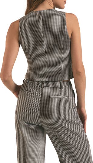 The Favorite Houndstooth Crop Vest