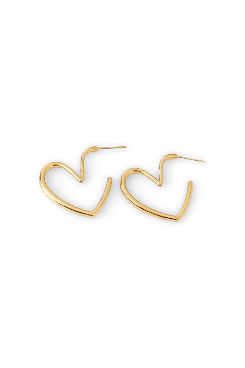 Heart Gold Hoops, Alternate, color, Gold