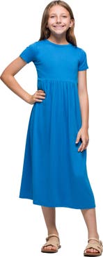 24sevenKid Short Sleeve Pleated Midi Dress