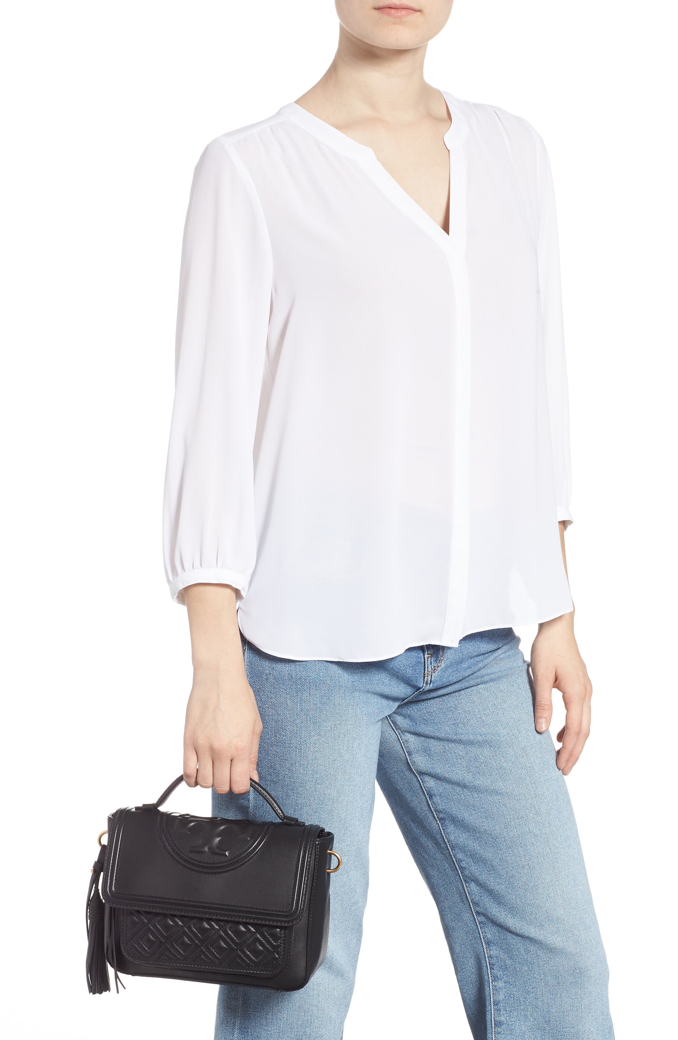 Tory Burch Fleming Quilted Leather Top Handle Satchel, Alternate, color, 