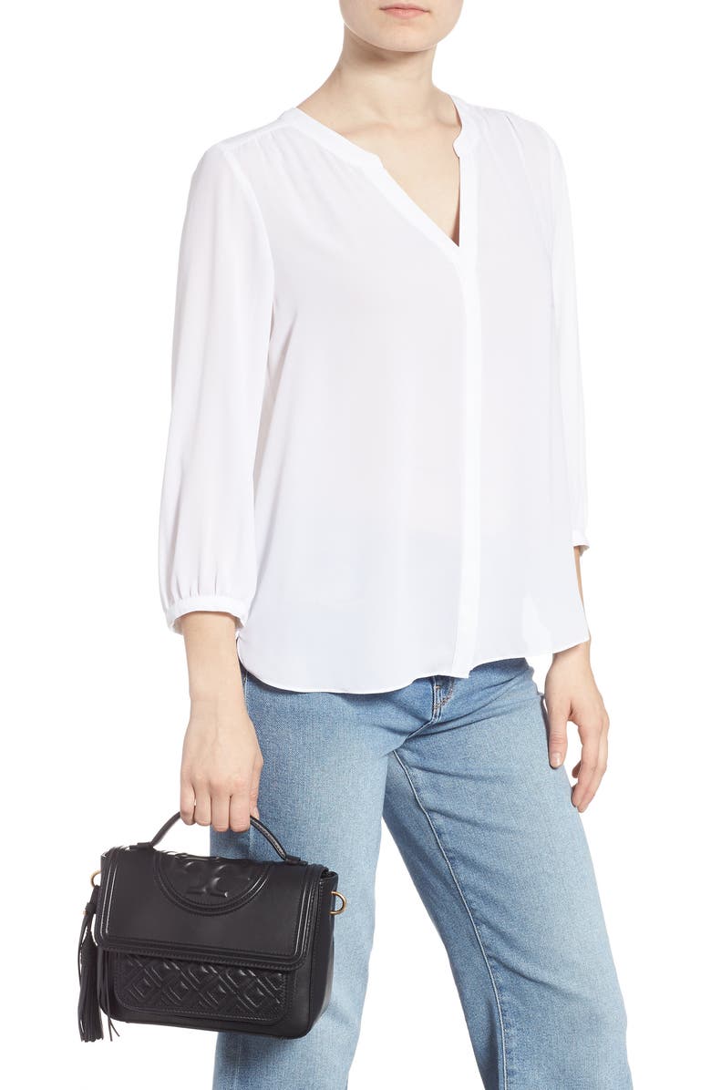 Tory Burch Fleming Quilted Leather Top Handle Satchel, Alternate, color,