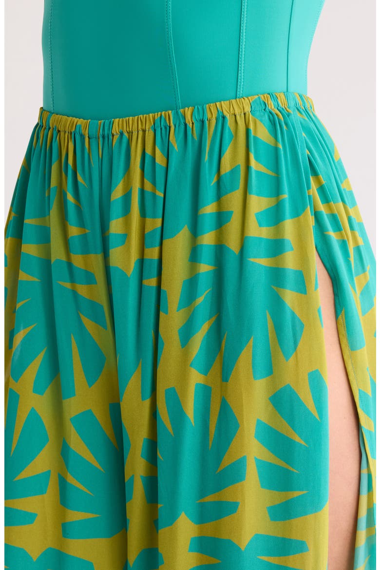 The Lacy Abstract Print Cover-Up Joggers, Alternate, color, CHARTREUSE / TEAL