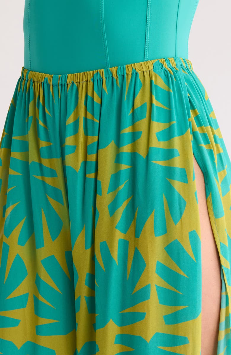 Solid & Striped The Lacy Abstract Print Cover-Up Joggers, Alternate, color, Chartreuse / Teal